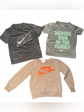 Nike Toddler Shirt Bundle – 2 Short Sleeve & 1 Long Sleeve (2T/3T)